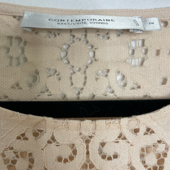 SIMONS blush pink lace neckline dress - Picture 4 of 8